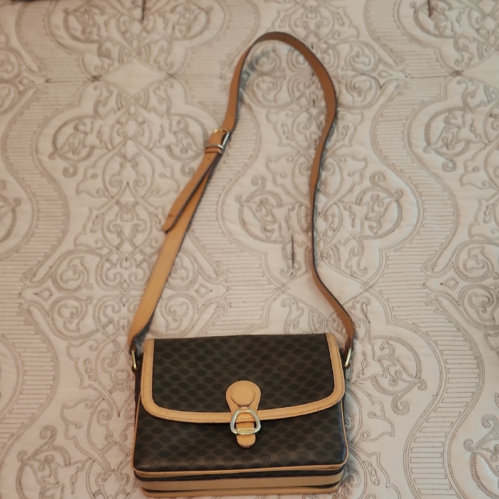 Celine Black and Tan Crossbody Bag